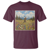 Retro Bigfoot Wildflower T Shirt Vintage Sasquatch Funny Cryptid