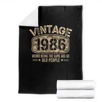 40th Birthday Gift For Men Throw Blanket Retro Camo 1986 Weird Being The Same Age As Old People