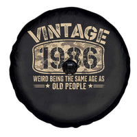 40th Birthday Gift For Men Spare Tire Cover Retro Camo 1986 Weird Being The Same Age As Old People