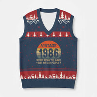 40th Birthday V-Neck Knit Sweater Vest Retro 1986 Weird Being The Same Age As Old People