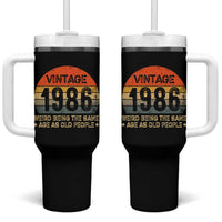 40th Birthday Tumbler With Handle Retro 1986 Weird Being The Same Age As Old People