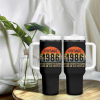 40th Birthday Tumbler With Handle Retro 1986 Weird Being The Same Age As Old People