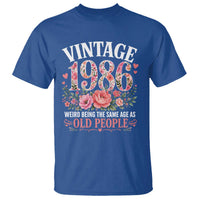 40th Birthday Gifts For Her T Shirt Floral 1986 Weird Being The Same Age As Old People