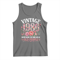40th Birthday Gifts For Her Tank Top Floral 1986 Weird Being The Same Age As Old People