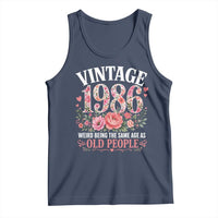 40th Birthday Gifts For Her Tank Top Floral 1986 Weird Being The Same Age As Old People