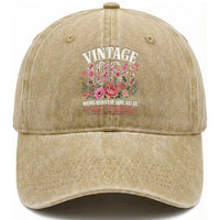 40th Birthday Gifts For Her Washed Cotton Baseball Cap Floral 1986 Weird Being The Same Age As Old People