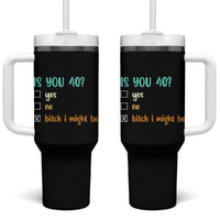 40th Birthday Tumbler With Handle Funny Is You 40 Gift Idea 40 Year Old