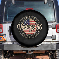 Vintage 1986 Stamp Spare Tire Cover Funny 40th Birthday USA Flag 40 Year Old Bday