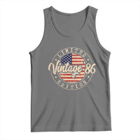 Vintage 1986 Stamp Tank Top Funny 40th Birthday USA Flag 40 Year Old Bday