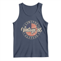 Vintage 1986 Stamp Tank Top Funny 40th Birthday USA Flag 40 Year Old Bday