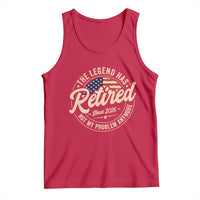 Retired 2026 Tank Top Funny Retirement US Flag Retired Not My Problems Anymore