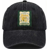 Jesus Lemonade Washed Cotton Baseball Cap Funny Christian Life Gave Me Lemons But My Jesus Makes Lemonade