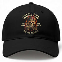 Bonus Dad Baseball Cap The Man Myth Bad Influence Step Dad Vintage Skull USA Flag