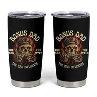 Bonus Dad Tumbler Cup The Man Myth Bad Influence Step Dad Vintage Skull USA Flag