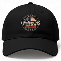 Vintage 1946 Stamp Baseball Cap Funny 80th Birthday USA Flag 80 Year Old Bday