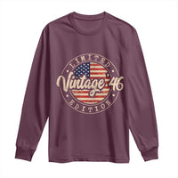 Vintage 1946 Stamp Long Sleeve Shirt Funny 80th Birthday USA Flag 80 Year Old Bday