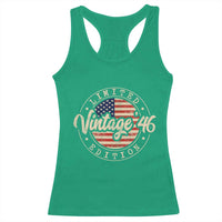Vintage 1946 Stamp Racerback Tank Top Funny 80th Birthday USA Flag 80 Year Old Bday