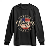 Vintage 1956 Stamp Long Sleeve Shirt Funny 70th Birthday USA Flag 70 Year Old Bday
