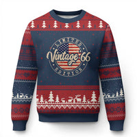 Vintage 1966 Stamp Ugly Christmas Sweater Funny 60th Birthday USA Flag 60 Year Old Bday