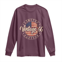 Vintage 1966 Stamp Long Sleeve Shirt Funny 60th Birthday USA Flag 60 Year Old Bday