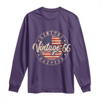 Vintage 1966 Stamp Long Sleeve Shirt Funny 60th Birthday USA Flag 60 Year Old Bday