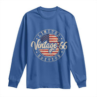 Vintage 1966 Stamp Long Sleeve Shirt Funny 60th Birthday USA Flag 60 Year Old Bday