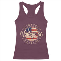 Vintage 1966 Stamp Racerback Tank Top Funny 60th Birthday USA Flag 60 Year Old Bday
