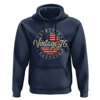 Vintage 1976 Stamp Hoodie Funny 50th Birthday USA Flag 50 Year Old Bday