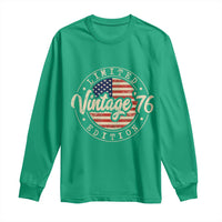 Vintage 1976 Stamp Long Sleeve Shirt Funny 50th Birthday USA Flag 50 Year Old Bday