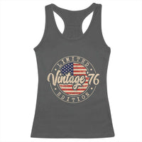 Vintage 1976 Stamp Racerback Tank Top Funny 50th Birthday USA Flag 50 Year Old Bday