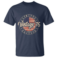 Vintage 1976 Stamp T Shirt Funny 50th Birthday USA Flag 50 Year Old Bday