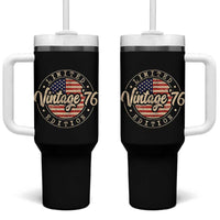 Vintage 1976 Stamp Tumbler With Handle Funny 50th Birthday USA Flag 50 Year Old Bday