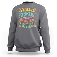 Funny 80th Birthday Sweatshirt Retro Groovy 1946 Weird Being The Same Age As Old People