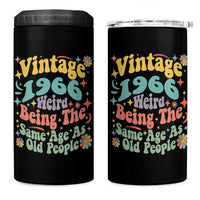 Funny 60th Birthday 4 in 1 Can Cooler Tumbler Retro Groovy 1966 Weird Being The Same Age As Old People