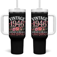 80th Birthday Gifts For Her Tumbler With Handle Floral 1946 Weird Being The Same Age As Old People
