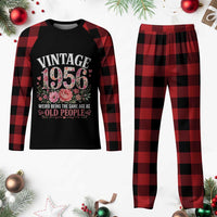 70th Birthday Gifts For Her Plaid Pajama Set Floral 1956 Weird Being The Same Age As Old People