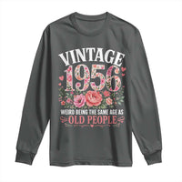 70th Birthday Gifts For Her Long Sleeve Shirt Floral 1956 Weird Being The Same Age As Old People