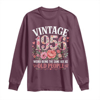 70th Birthday Gifts For Her Long Sleeve Shirt Floral 1956 Weird Being The Same Age As Old People