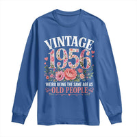 70th Birthday Gifts For Her Long Sleeve Shirt Floral 1956 Weird Being The Same Age As Old People