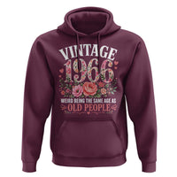 60th Birthday Gifts For Her Hoodie Floral 1966 Weird Being The Same Age As Old People