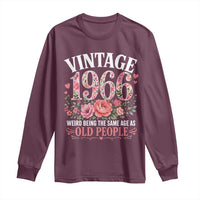 60th Birthday Gifts For Her Long Sleeve Shirt Floral 1966 Weird Being The Same Age As Old People