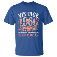 60th Birthday Gifts For Her T Shirt Floral 1966 Weird Being The Same Age As Old People