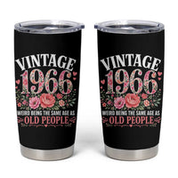 60th Birthday Gifts For Her Tumbler Cup Floral 1966 Weird Being The Same Age As Old People