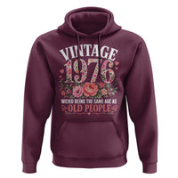 50th Birthday Gifts For Her Hoodie Floral 1976 Weird Being The Same Age As Old People