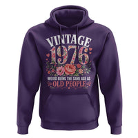50th Birthday Gifts For Her Hoodie Floral 1976 Weird Being The Same Age As Old People