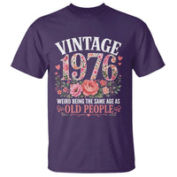 50th Birthday Gifts For Her T Shirt Floral 1976 Weird Being The Same Age As Old People