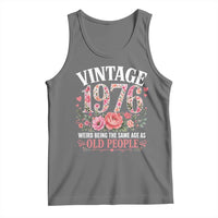 50th Birthday Gifts For Her Tank Top Floral 1976 Weird Being The Same Age As Old People