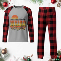 Funny 50th Birthday Plaid Pajama Set Retro 1976 Weird Being The Same Age As Old People