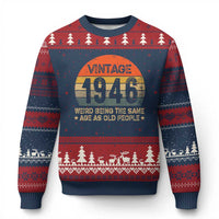 80th Birthday Ugly Christmas Sweater Retro 1946 Weird Being The Same Age As Old People