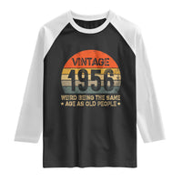 70th Birthday Raglan Shirt Retro 1956 Weird Being The Same Age As Old People